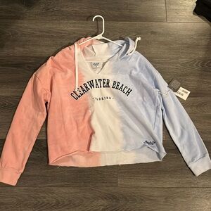 Clearwater Beach loose, V-neck hoodie small